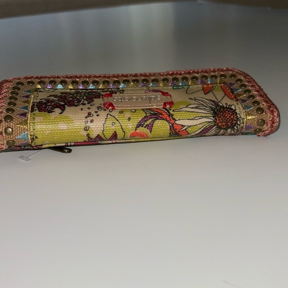 SAKROOTS Peace Orange/Coral Floral Organizer Large Tri-fold Wallet - Picture 5 of 11